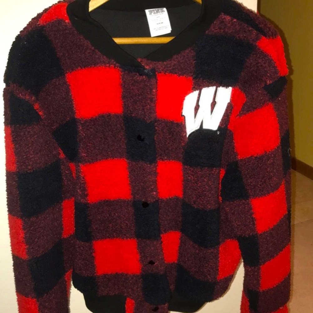 Wisconsin badger snap-up Sherpa Jacket